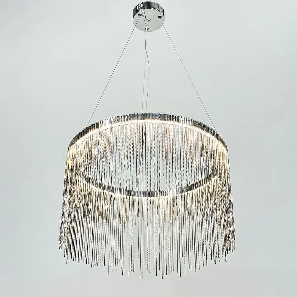 Хромированная люстра с цепочками Ø 50 см Ст. SP 07-500 Line F - фото 7