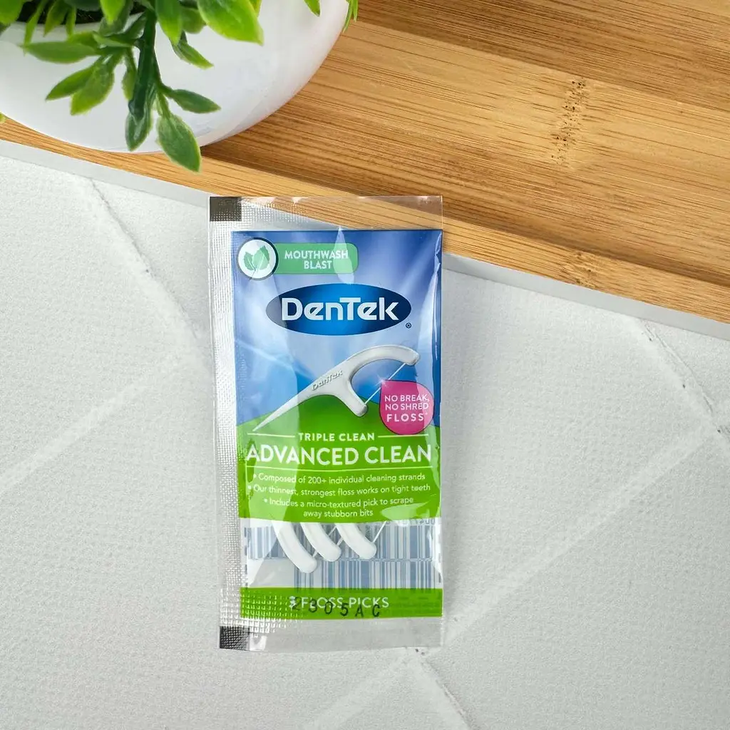 Флос-зубочистки DenTek Advanced Clean потрійне очищення 3 шт