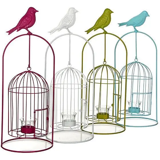 Виріб декоративний Greenware у вигляді клітки для птахів, комплект із 4-х шт. синій - фото 2