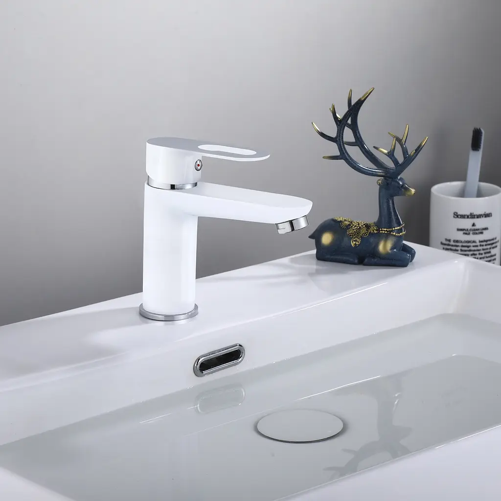 Змішувач для умивальника Lidz Latwa 001 (k35) LDLAT001WHI45423 White, Білий - фото 5