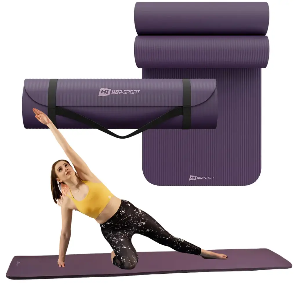 Коврик для йоги Hop-Sport HS-NB010GM NBR 1 см баклажанный - фото 7