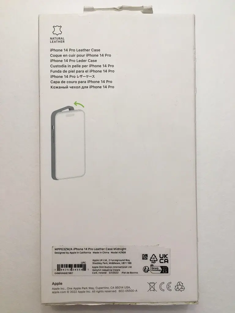 Оригінальний шкіряний чохол Apple Leather Case MagSafe MPPG3ZM/A для iPhone 14 Pro (6.1") Black - фото 4