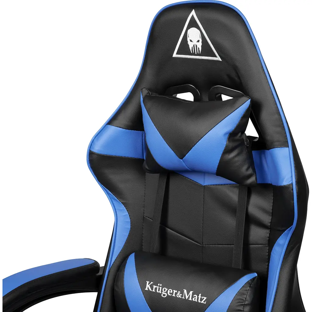 Кресло геймерское Kruger&Matz GX-150 с подставкой для ног Black/Blue - фото 7