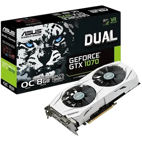 Відеокарта GeForce GTX 1070 8GB Asus Dual OC (DUAL-GTX1070-O8G) Б/В