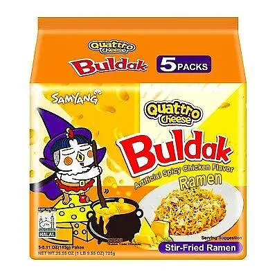 Локшина швидкого приготування SAMYANG Buldak Quattro Cheese Ramen Hot Chicken Flavor Ramen 5 шт х 145 г