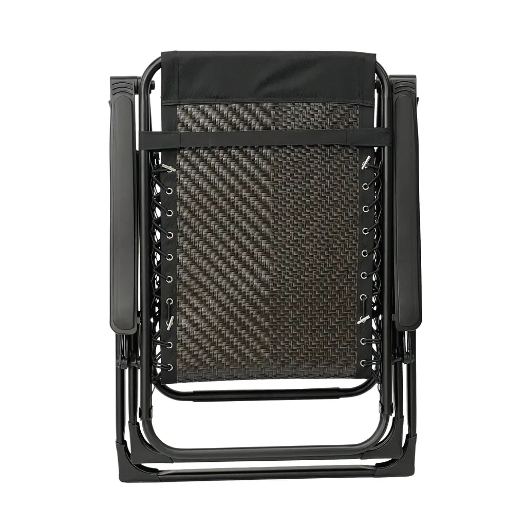 Розкладне крісло шезлонг LEOBRO Zero Gravity Premium Brown Rattan (LB-ZGC-G2-RB) - фото 3