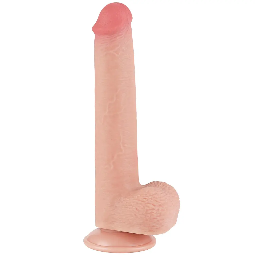Фалоімітатор LoveToy Sliding-Skin Dual Layer Dong 22 см тілесний - фото 2