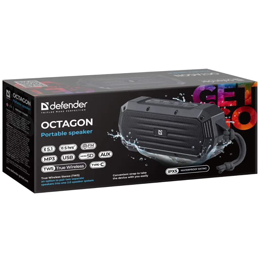 Акустична система Defender Octagon Bluetooth Black (65039) - фото 6