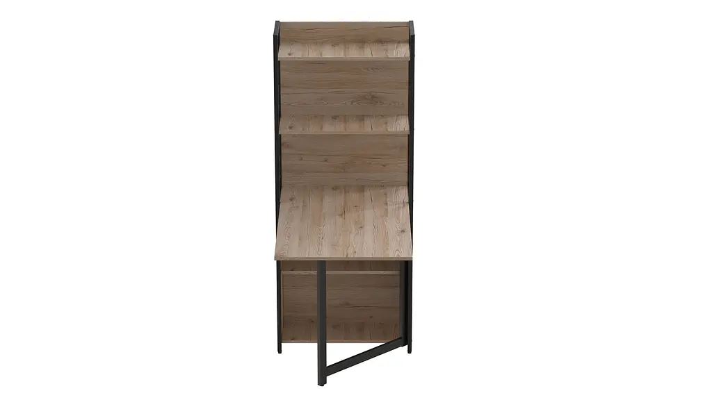 Стіл книжка з етажеркою Практик 2 Ferrum-decor 1555x640x990 Чорний метал ДСП Дуб Сан-Марино 16 мм (FRD-104626) - фото 4