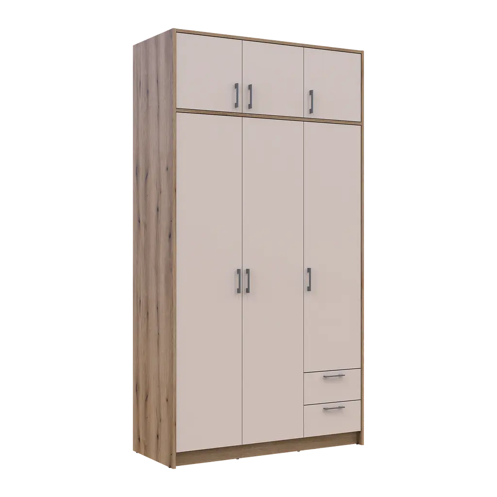 Шафа для одягу Doros Ронді з антресолей Дуб Артизан/Кашемір 3ДСП 121х52х236 (80737819) - фото 7