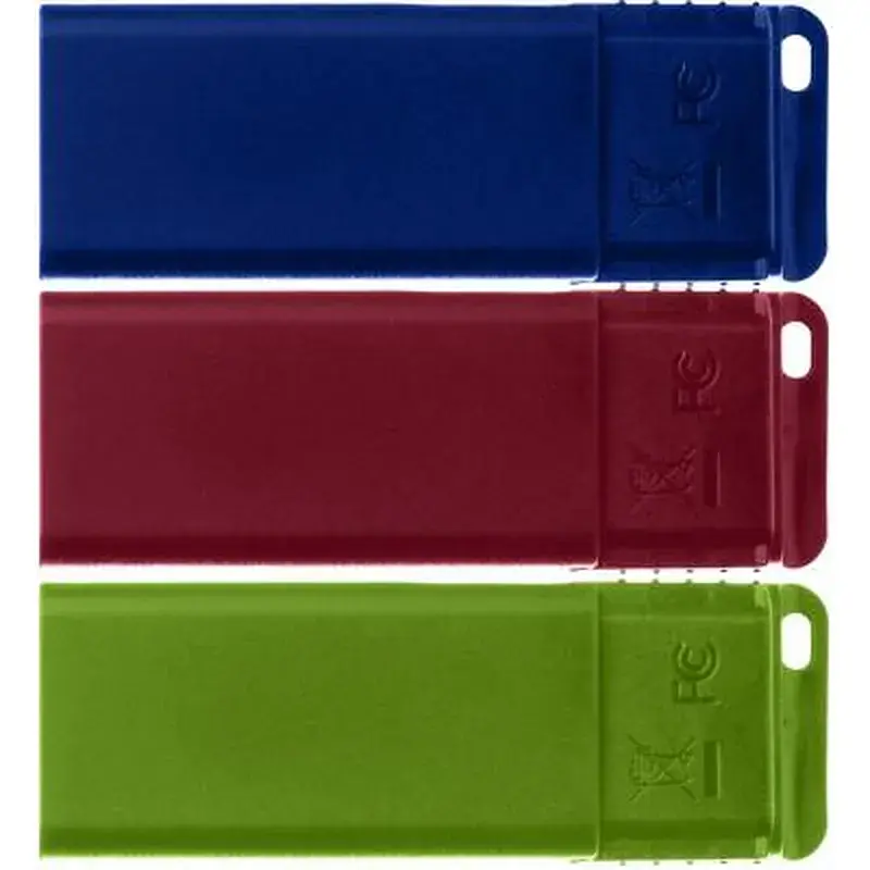 USB флеш накопичувач Verbatim 3x16GB Slider Red/Blue/Green USB 2.0 (49326) - фото 4