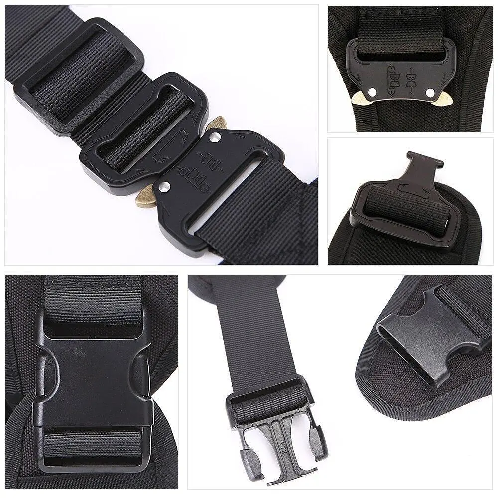 Шлейка для собак Harness K9 Long, металева пряжка фастекс і система MOLLE, Чорний, L - фото 5
