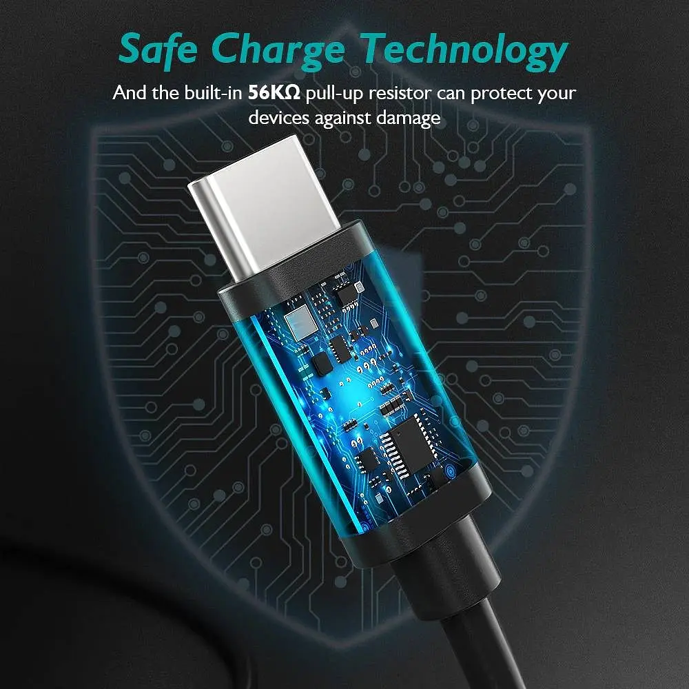 Кабель USB 2.0 AM-Type-C M, 3 м, 18W PVC чорний Choetech - фото 4