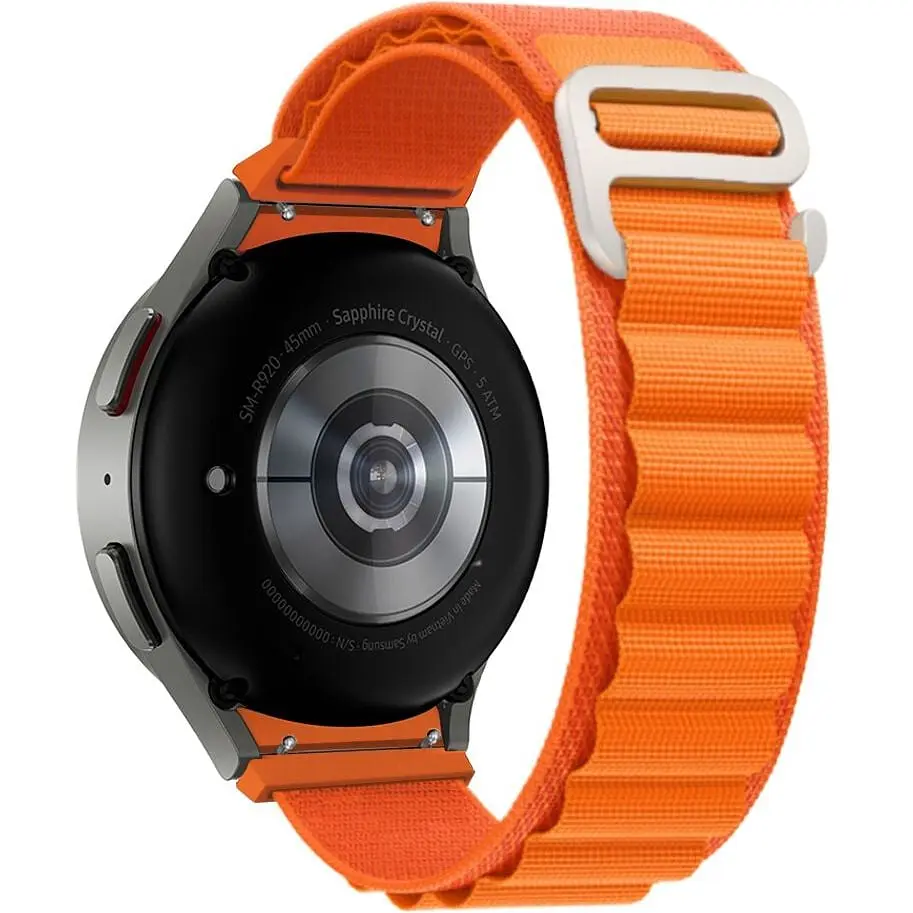 Ремінець для Samsung Galaxy Watch FE - помаранчевий Watchbands Cloth Wave ширина кріплення 20мм нейлоновий (FEWB90612351) - фото 1