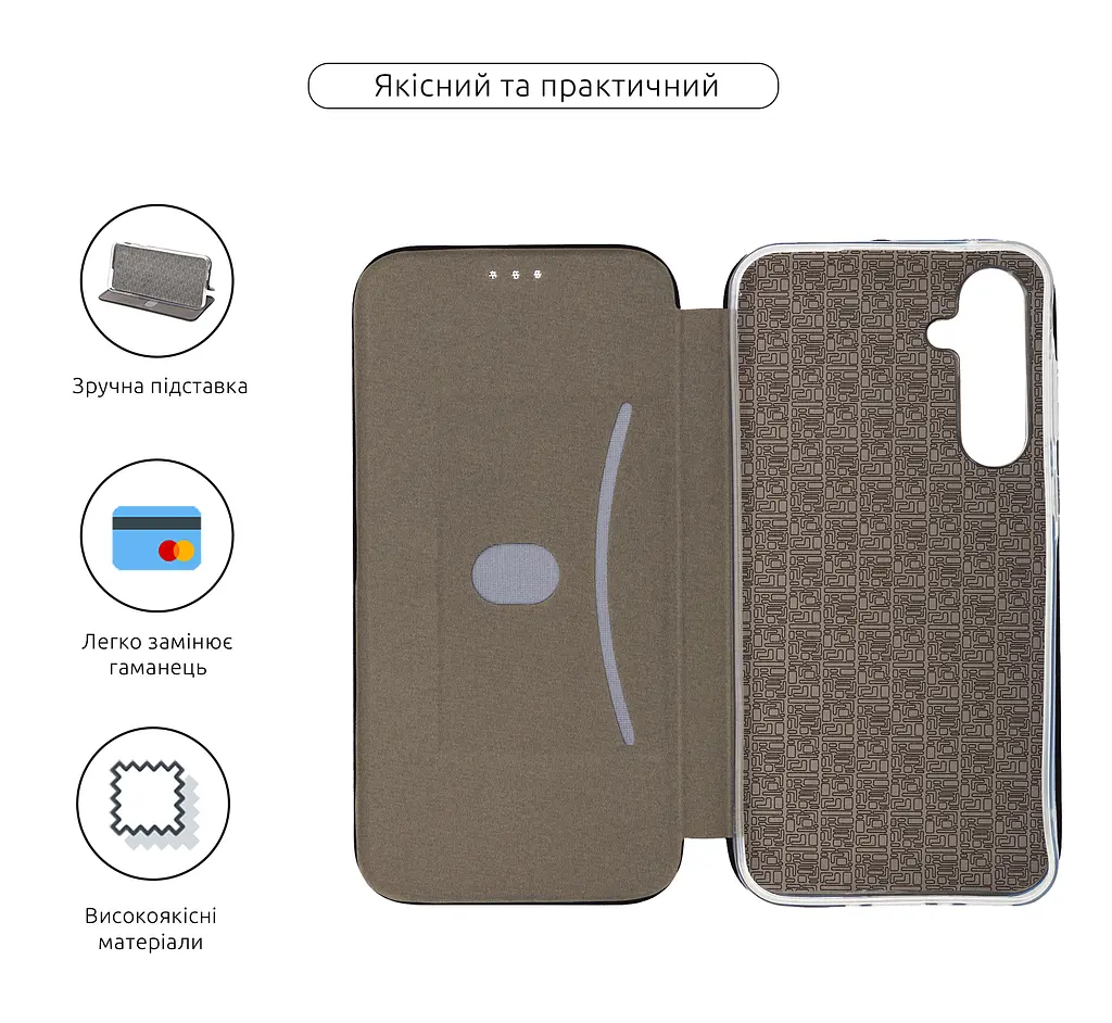 Чехол-книжка для Samsung Galaxy A35 5G (A356), G-Case, черный, кожаный чехол-книжка из экокожи (PU) и TPU, с магнитом, с подставкой и вместительным кардхолдером, противоударный, защита всего корпуса, ArmorStandart (ARM74328) - фото 3