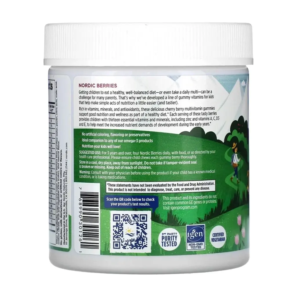 Вітамінно-мінеральний комплекс Nordic Naturals Мультивітаміни для дітей, смак вишні, Nordic Berries, Multivitamin Gu (NOR-30126) - фото 3