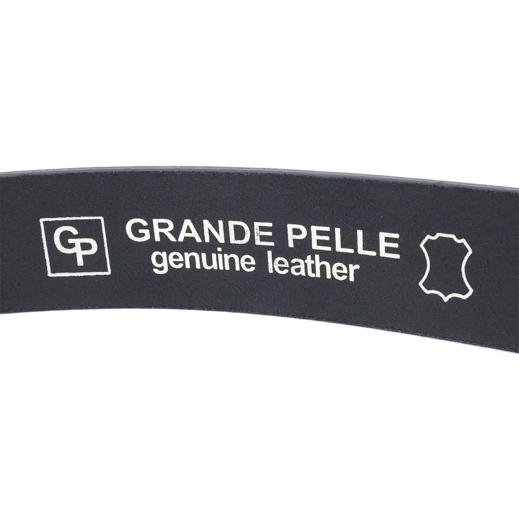 Стильний пояс під штани для чоловіків із натуральної шкіри Grande Pelle 11690 чорний 120 см - фото 6