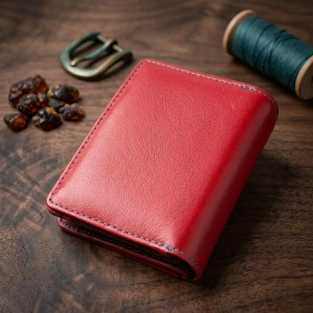 Жіночий вертикальний компактний гаманець із натуральної шкіри ST Leather 19437 червоний - фото 3