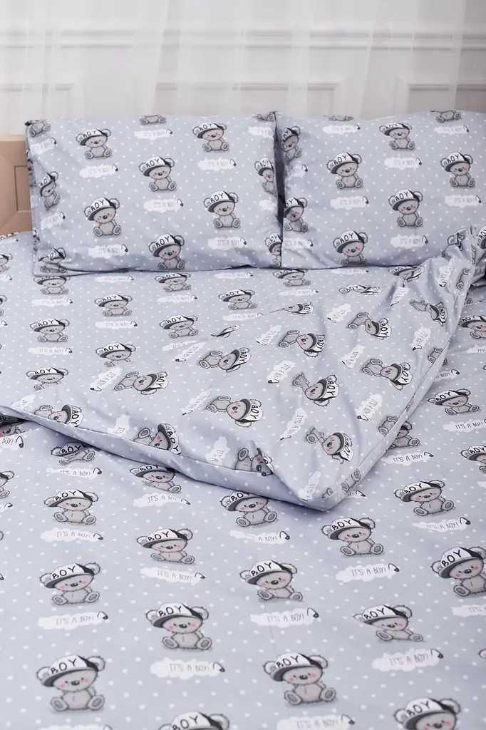 Комплект постельного белья Moon&Star Детский 110x140 см наволочки 2x50x50 см Teddy Boy Бязь Gold Люкс - фото 6