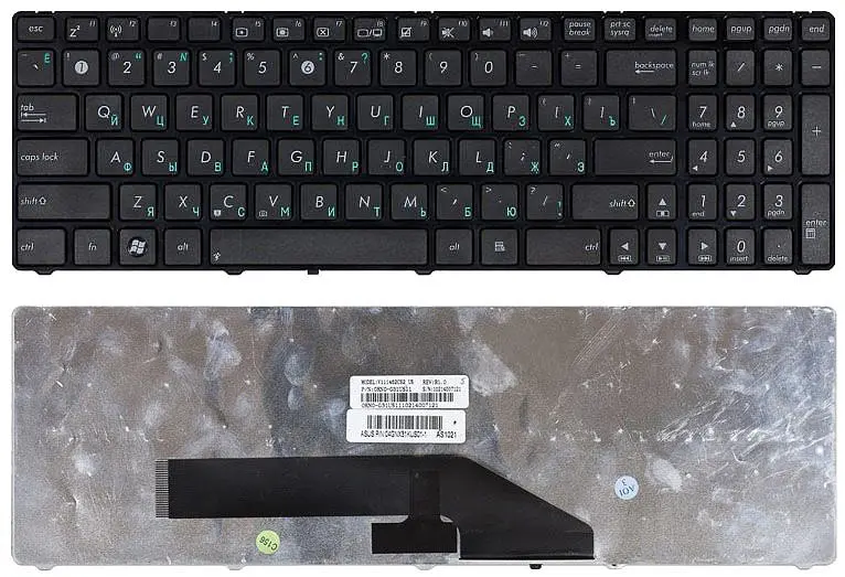 Клавіатура для ноутбука Asus (K50, K60, K70) Чорна, (Чорна рамка) - фото 3