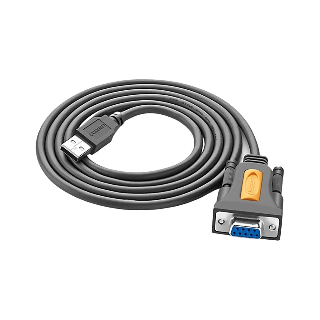 Кабель для передачі даних USB to COM F 1.5m DB9 RS-232 CR104 black Ugreen (20201) - фото 2