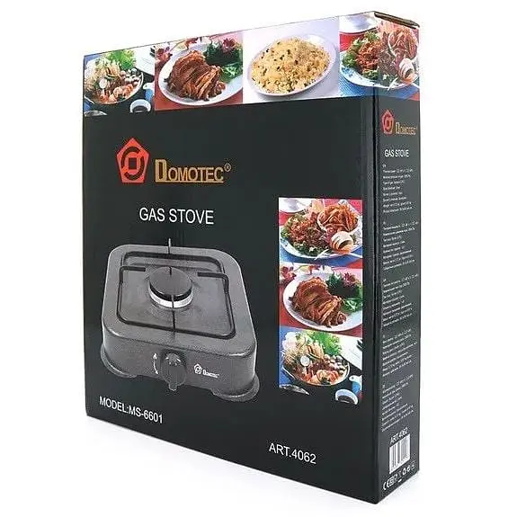 Газова плита одноконфоркова кухонна Domotec MS 6601 настільна Сіра - фото 5