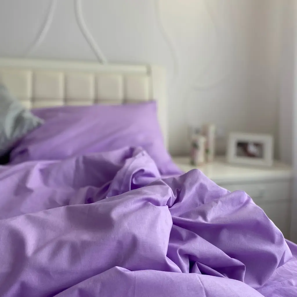 Комплект постільної білизни полуторний 150 x 220 см Кретон Lilac Фіолетовий - фото 3