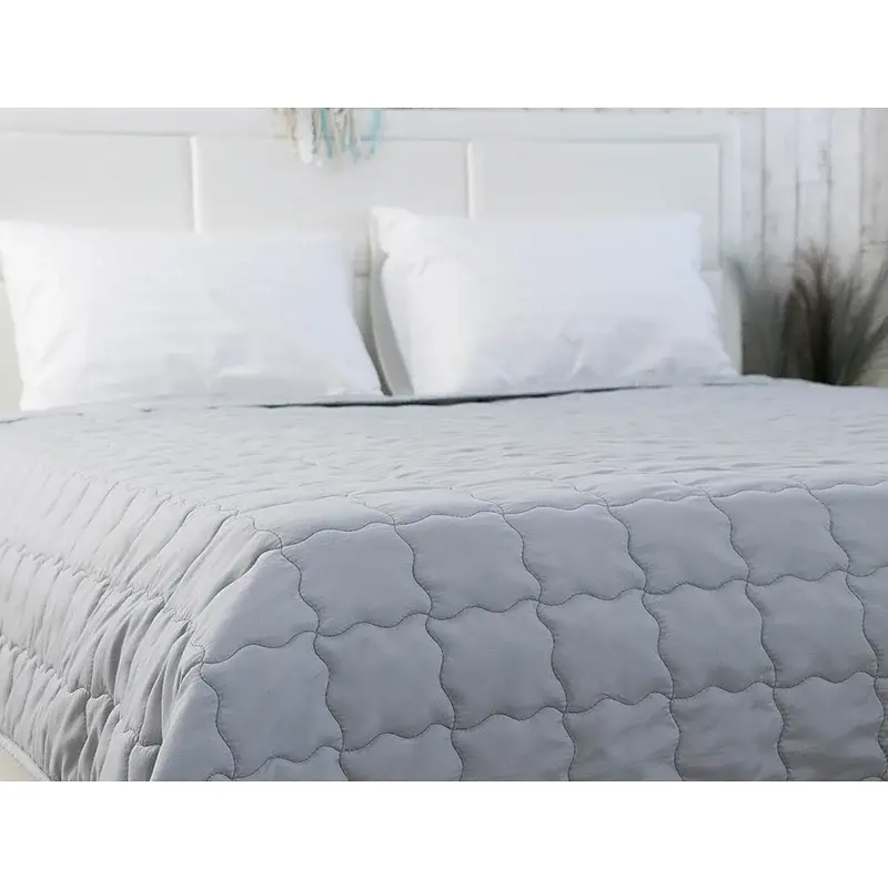 Покривало Руно двостороннє декоративне Soft Line 150х212 см сіре - фото 10