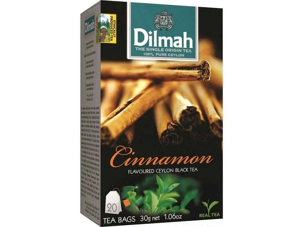 Чай пакетований чорний фруктовий та трав'яний Dilmah 20 пакетиків Кориця з/я 1,5 г