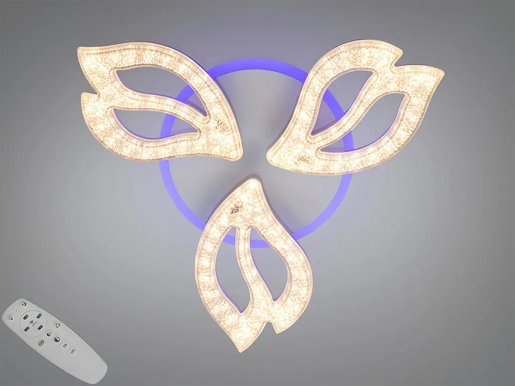 Сучасна LED-люстра Diasha 25100/3WH LED 3color біла 52 Вт з пультом і димером - фото 2