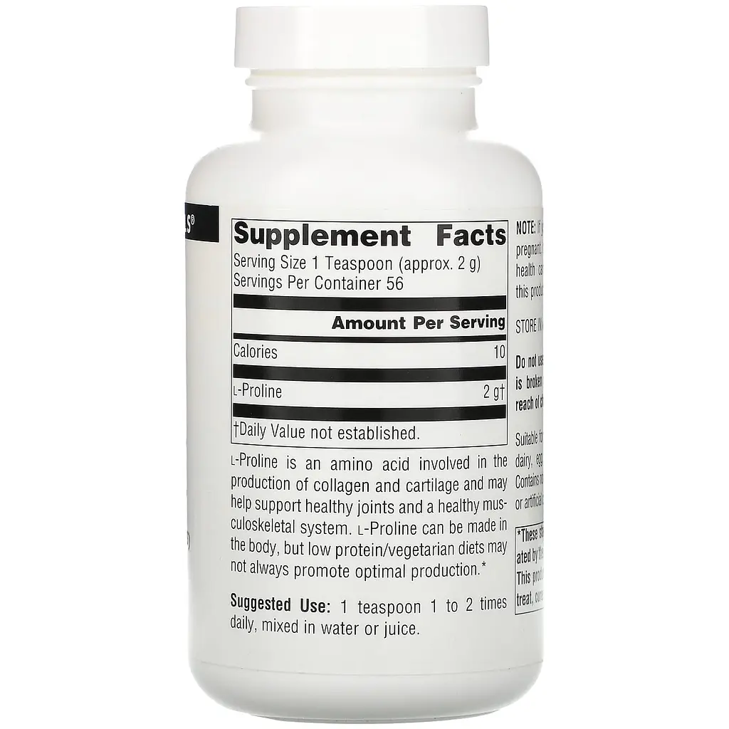 Пролін Source Naturals L-Proline Powder порошок 113.4 г - фото 2