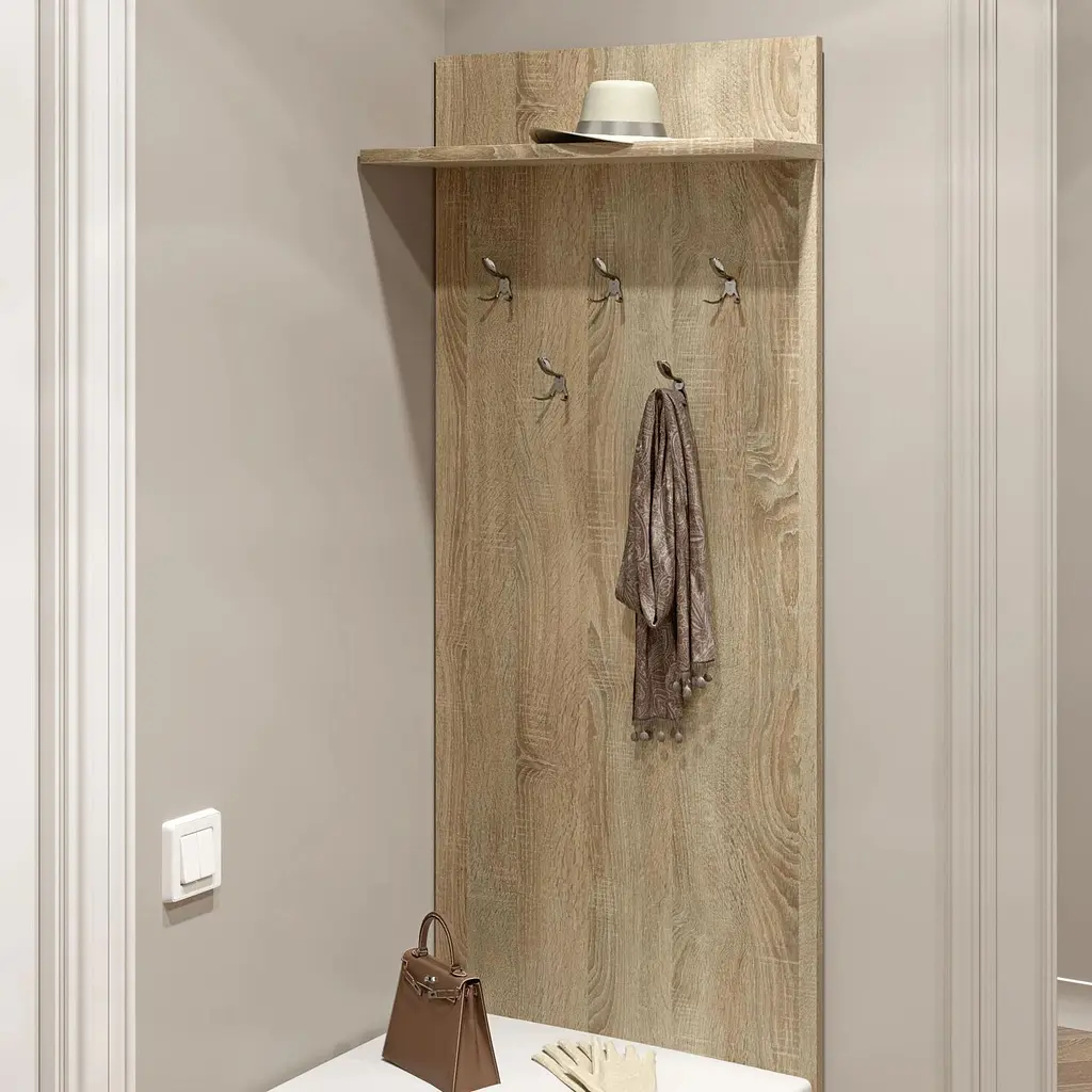Вешалка на стену Эверест Соната 600, 60х130 см Дуб сонома (EVR-2120) - фото 2