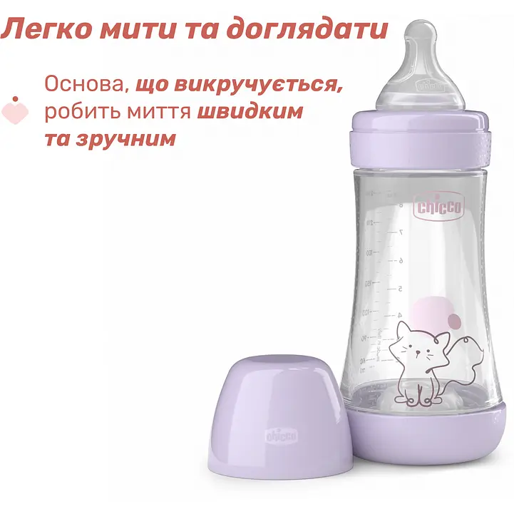 Пляшка для годування Chicco Perfect 5 пластикова із силіконовою соскою 2+ місяці рожевий 240 мл (20223.12.40) - фото 5