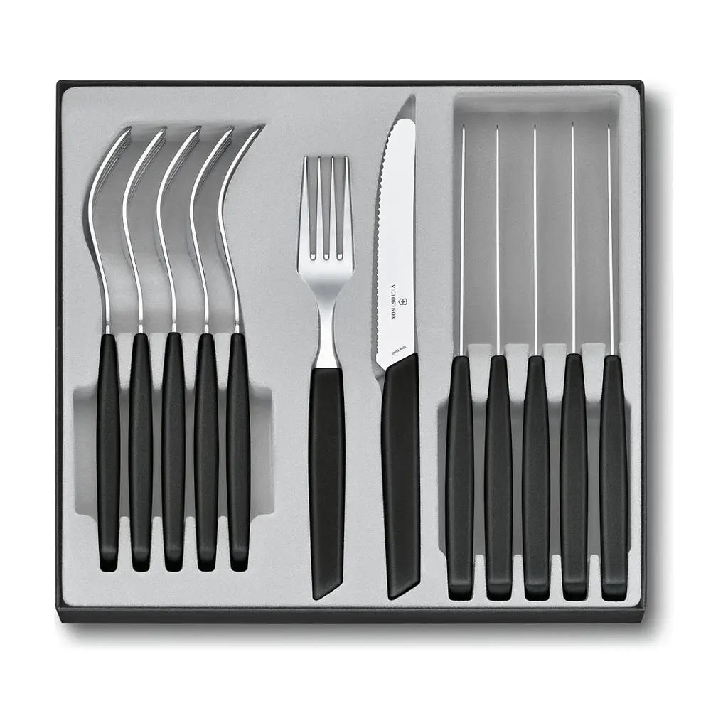 Набір столових приборів Victorinox Swiss Modern Table Set 12 шт Tomato Black (6.9093.11W.12)