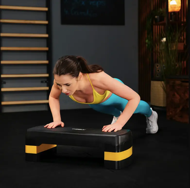 Степ платформа Trex Sport TX-030AS 3 рівнева чорно-жовта - фото 12