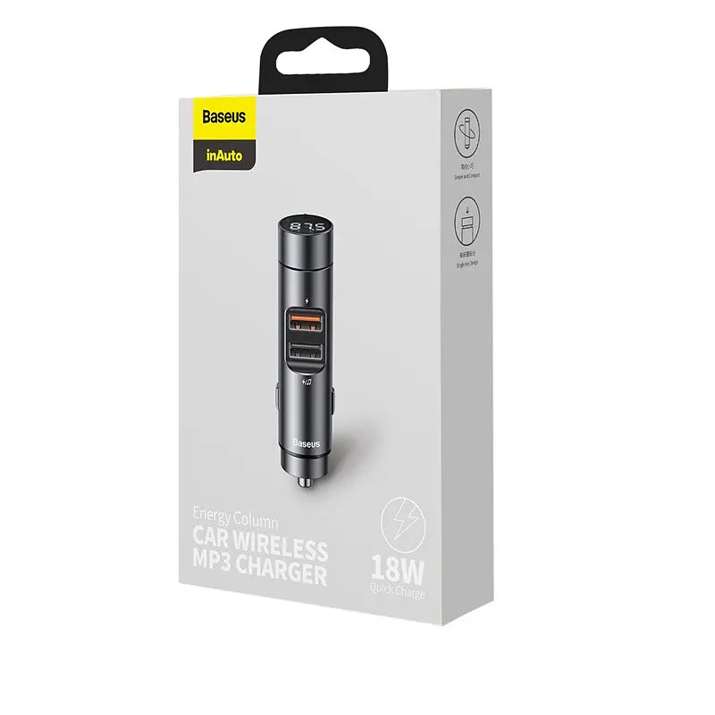 Авто зарядний і бездротової адаптер BASEUS Energy Column Car Wireless MP3 charger - фото 2