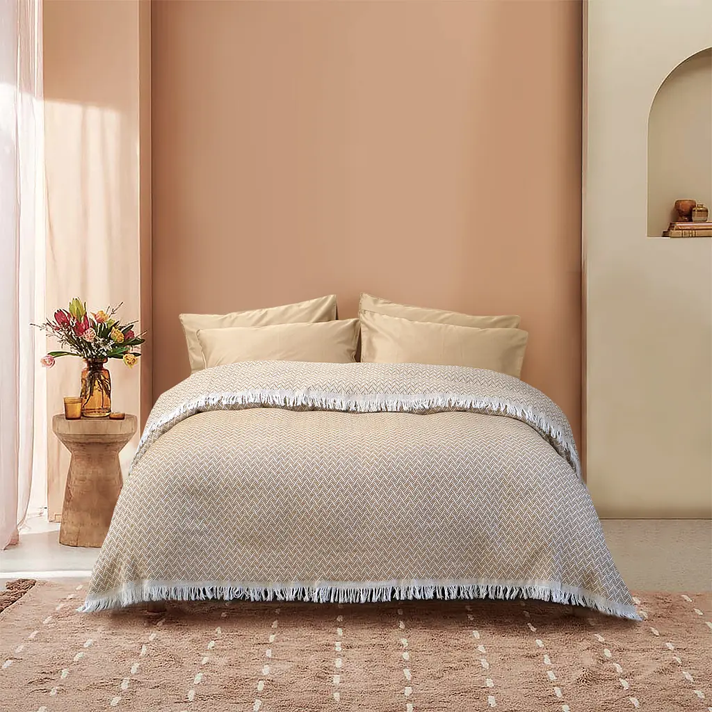 Покрывало Lotus Home - Mataro горчичный 230x240 - фото 2