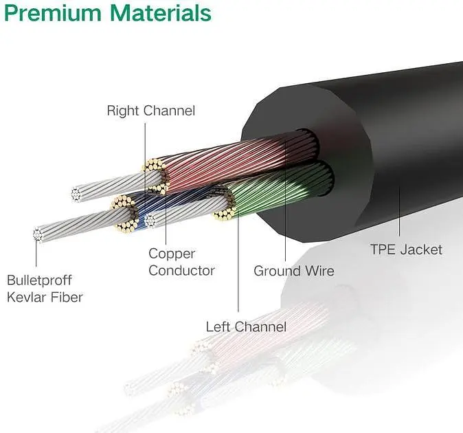Кабель аудіо Ugreen AV119 3.5 mm AUX круглий та прямі штекери 1M Black (10720) - фото 6