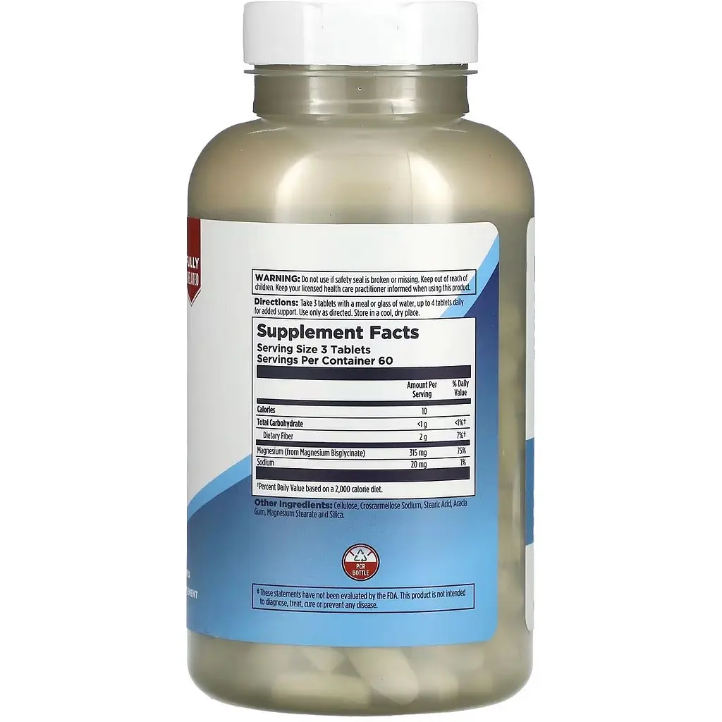 Магній хелатний бісгліцинат KAL Chelated Magnesium Bisglycinate 180 пігулок - фото 2