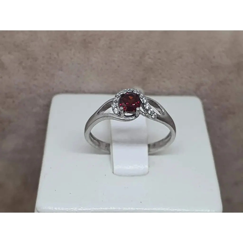 Серебряное кольцо Агни Апрель с гранатом. 1938/1Р-GAR 17 - фото 5