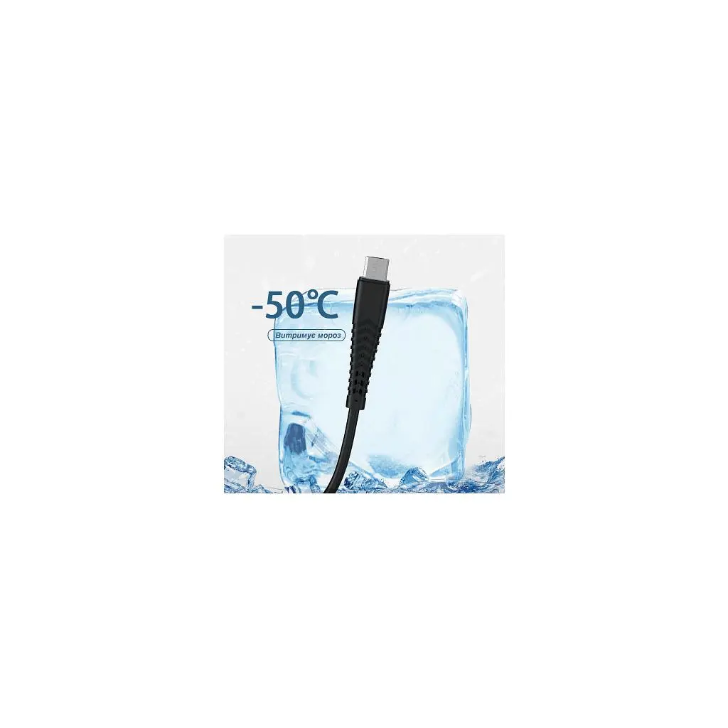 Дата кабель USB 2.0 AM to USB-C 1.0m 2.4A silicone black Denmen (DM-D42T-BK) - фото 5