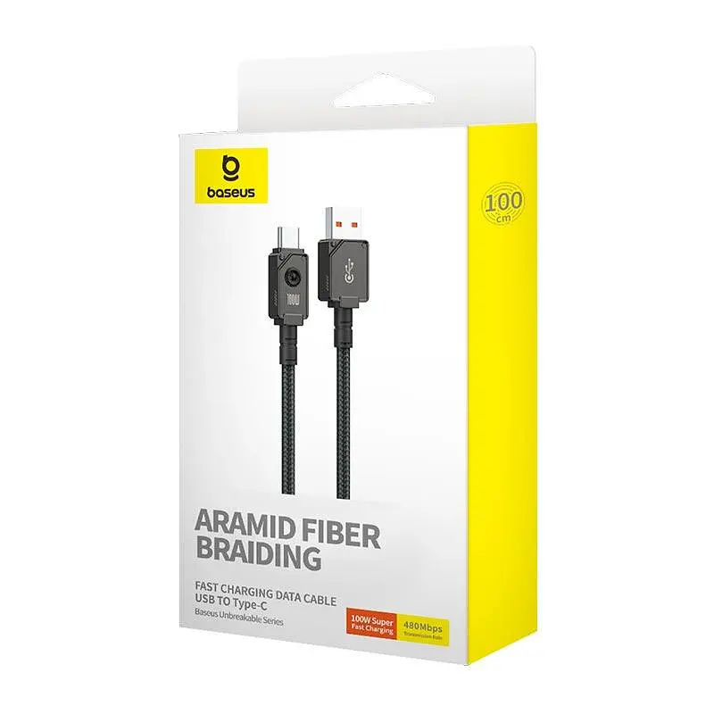 Кабель Baseus Type-C Unbreakable Series Fast Charging Data Cable 1 м 100W/6A - фото 2