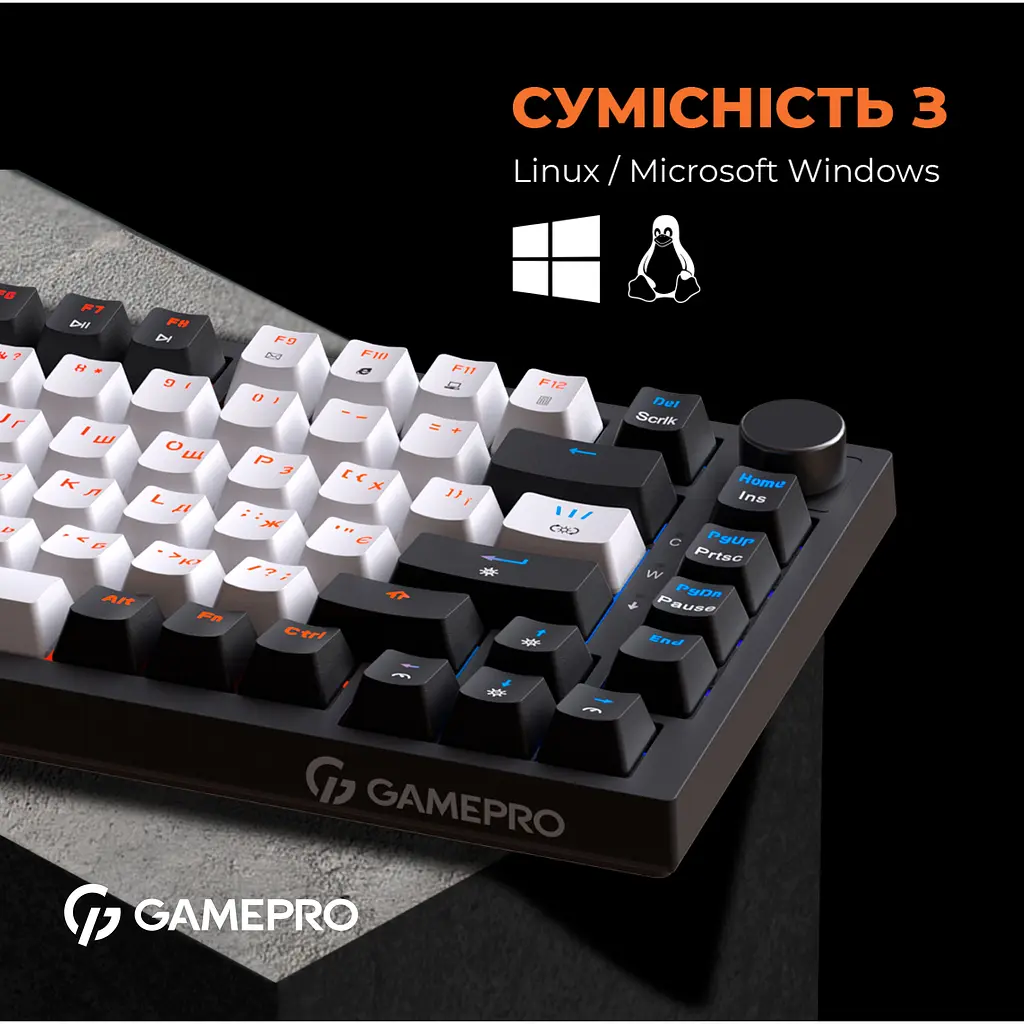 Клавиатура GamePro Red с Hot-Swap RGB Black проводная механическая (MK160B) - фото 9
