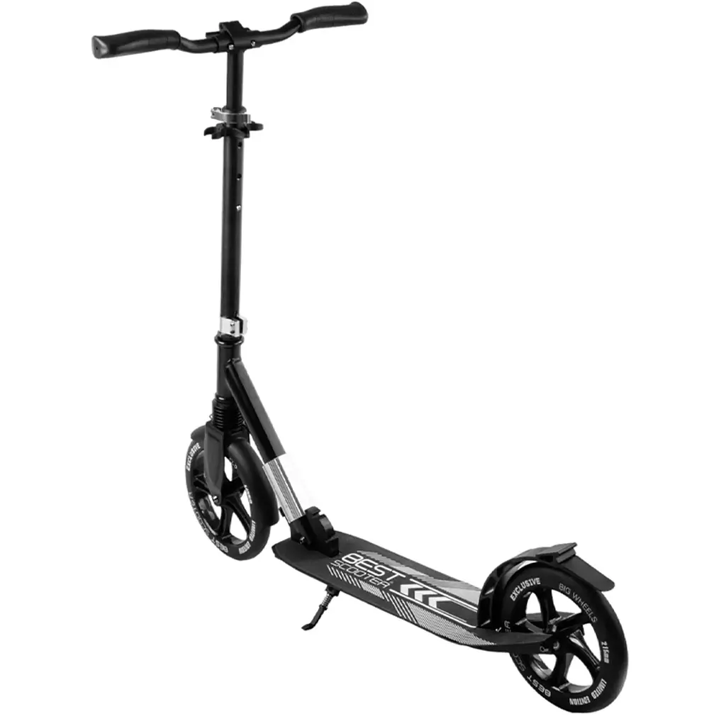 Самокат алюминиевый Best Scooter ЦБ-00250418 черно-белый - фото 3