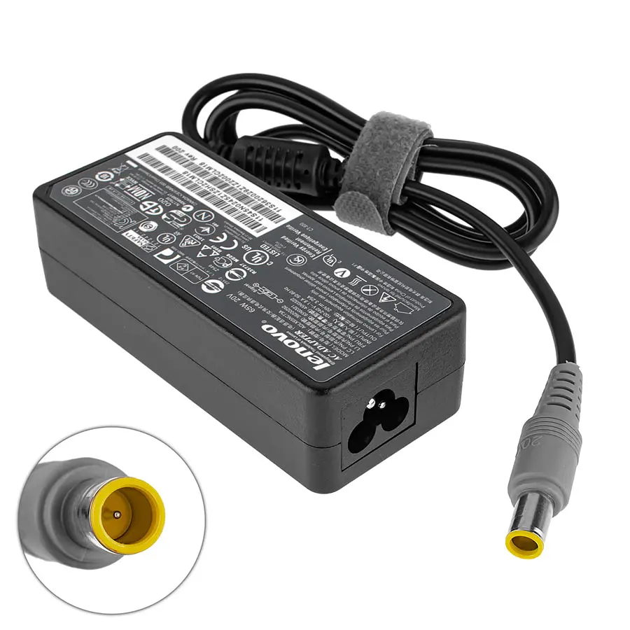 Блок живлення для ноутбука Lenovo 20V, 3.25A, 65W, 7.9x5.5мм, 3 hole, with pin inside, black (без кабеля) - фото 2