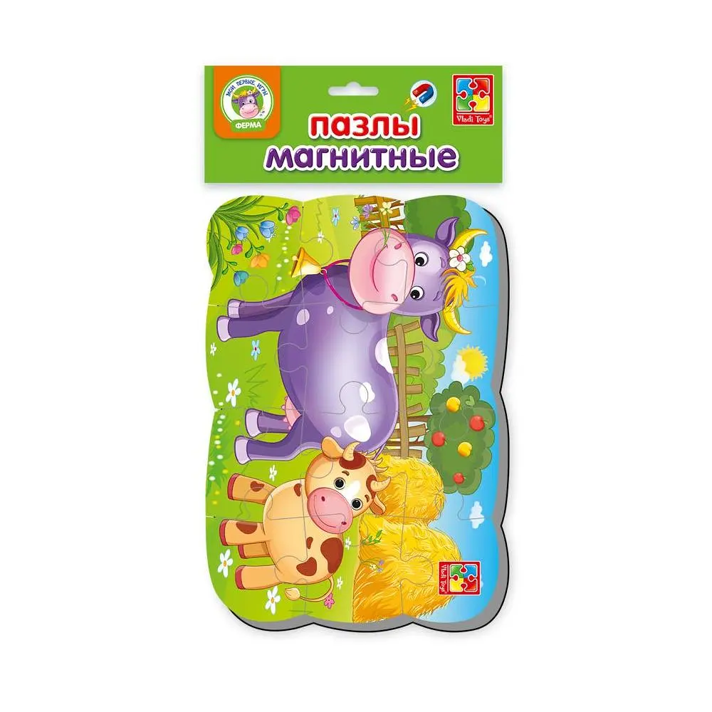 Пазли на магніті Vladi Toys Корова та теля, 12 елементів (VT3205-74) - фото 2