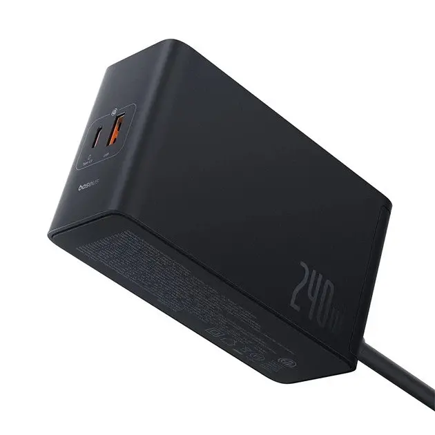 Зарядний пристрій Baseus Digital Fast GaN Charger 240W 3C+U+DC (P10163901113-00) розумний з APP - фото 4