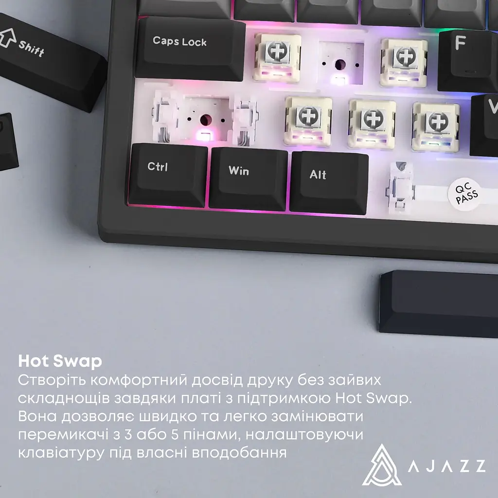 Клавиатура Ajazz AK650 Day Dream Switch Gradient Black USB-C (AK650-DD-BG) - фото 10