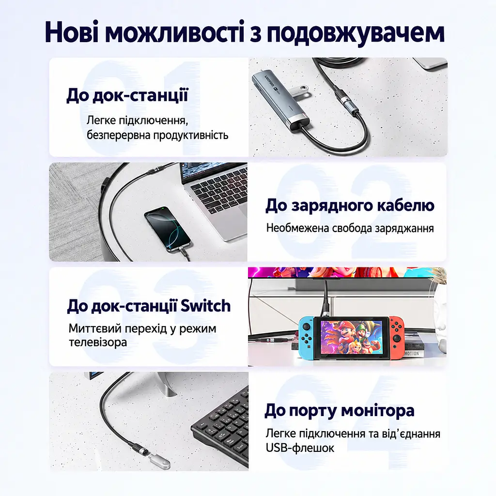 Кабель-подовжувач Vention TRFBD USB-C 3.2 Gen 2 PD 100 Вт 0,5 м чорний (TRFBD) - фото 7