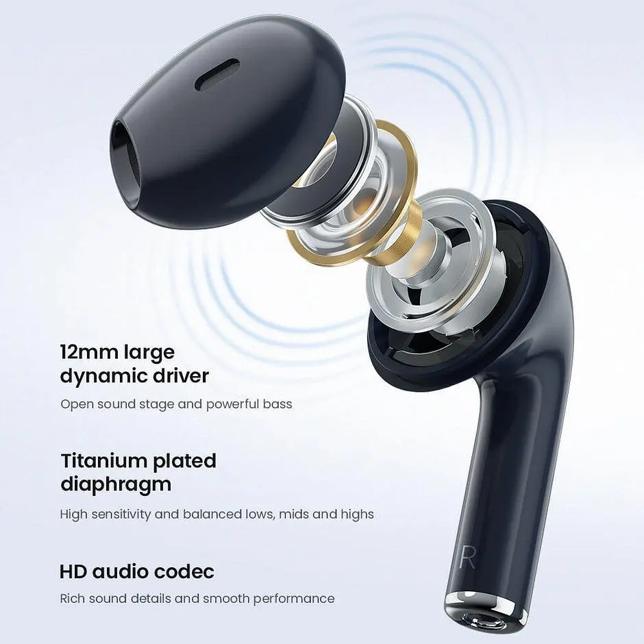 Беспроводные наушники Haylou X1 2023 TWS, IPX4, ENC, BT5.3, 35mAh, 300mAh, 5.5h, Earbuds black EU - фото 2